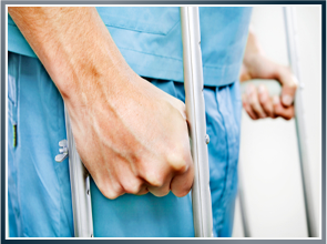 Picture of a Man in Crutches Picture of a Man in Crutches